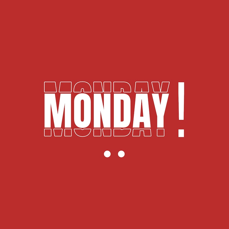PSD rappel lundi typographie instagram post modèle de conception psd