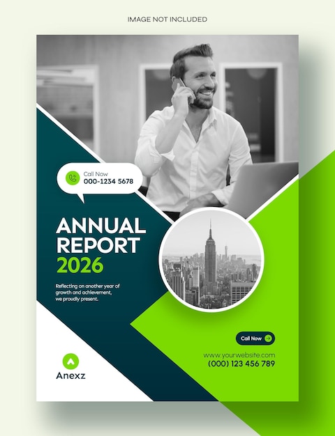 Rapport annuel ou brochure de couverture pour une agence commerciale
