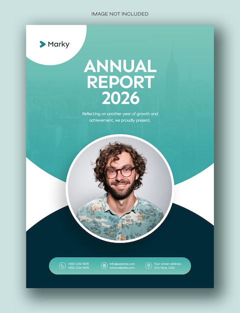 Rapport annuel ou brochure de couverture pour une agence commerciale
