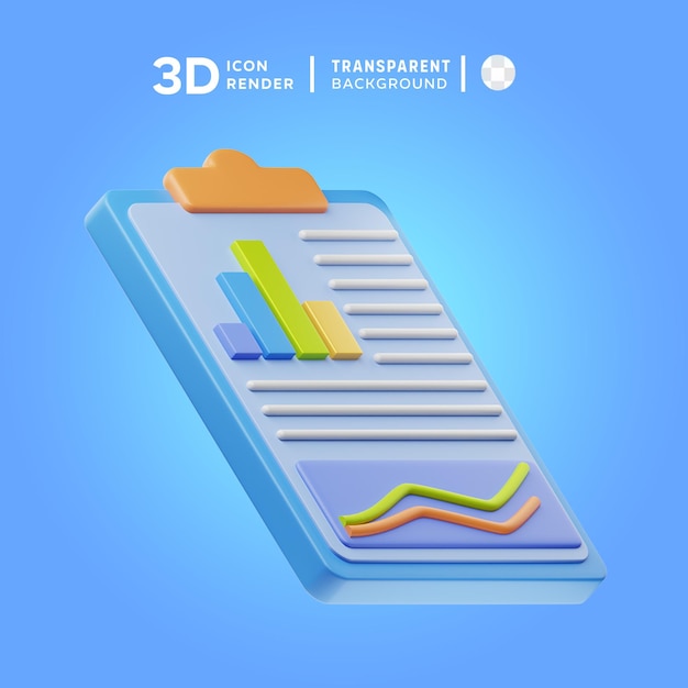 PSD le rapport de l'icône 3d illustration