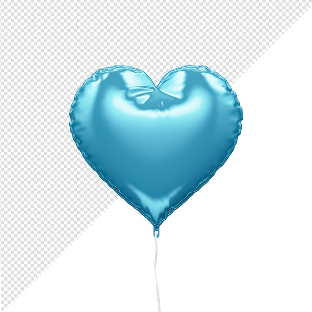rappresentazione 3d del pallone realistico del cuore blu