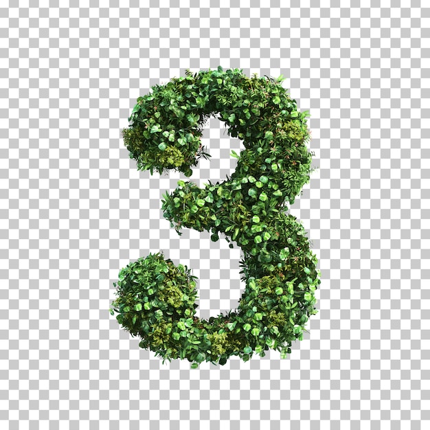 Rappresentazione 3d delle piante verdi numero 3