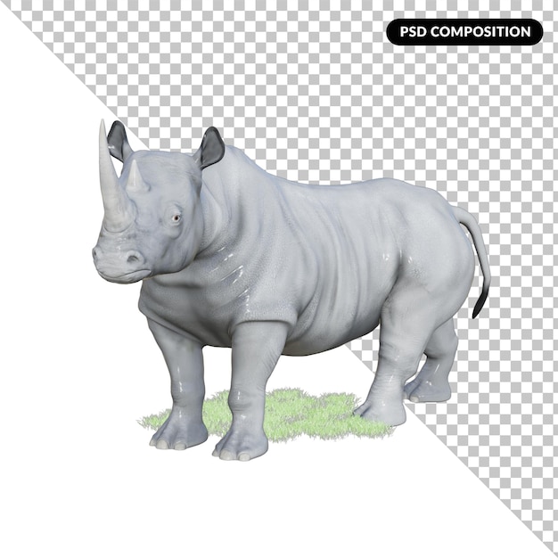 Rappresentazione dell'illustrazione del rinoceronte 3d