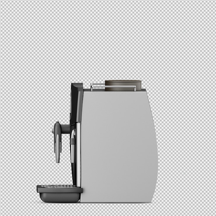 PSD rappresentazione isolata 3d isometrica della macchina del caffè