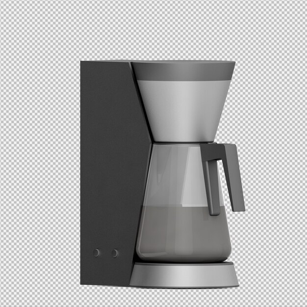 Rappresentazione isolata 3D isometrica della macchina del caffè