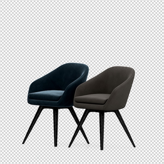 Rappresentazione isolata isometrica 3D della sedia
