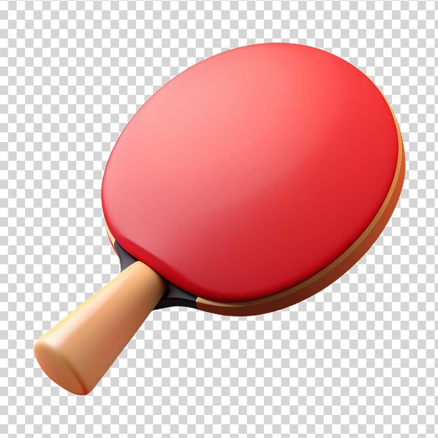 PSD raqueta de ping pong roja aislada sobre un fondo transparente