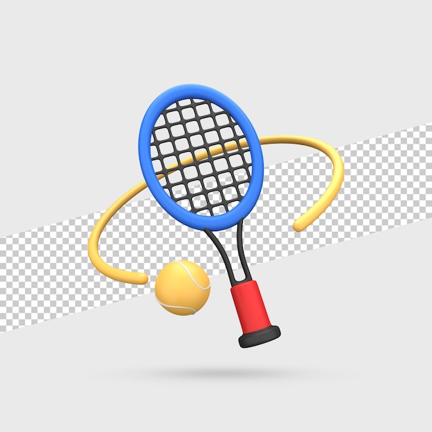 Raquette De Tennis Avec Rendu 3d Ball