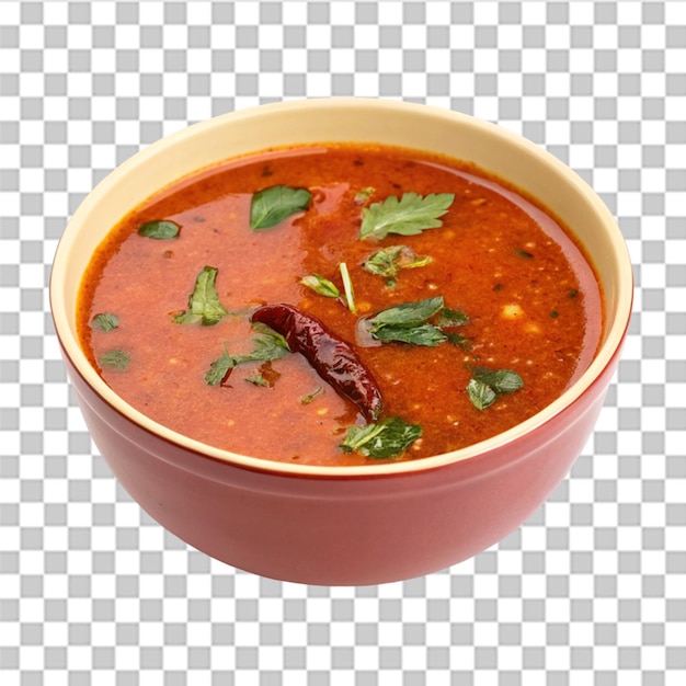 Rasam aislado sobre un fondo transparente