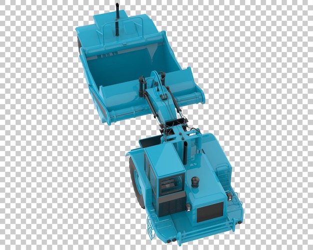 Raschietto del trattore a ruote su sfondo trasparente 3d rendering illustrazione