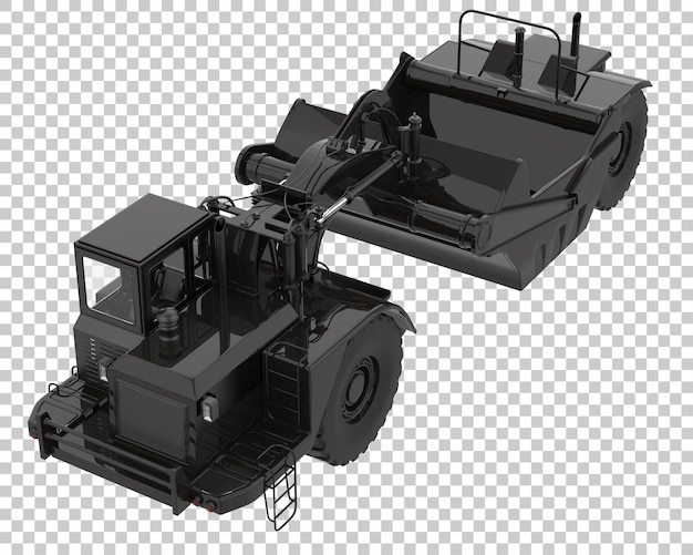 Raschietto del trattore a ruote su sfondo trasparente 3d rendering illustrazione