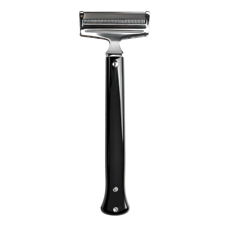 PSD raso de barbearia inoxidável com alça preta