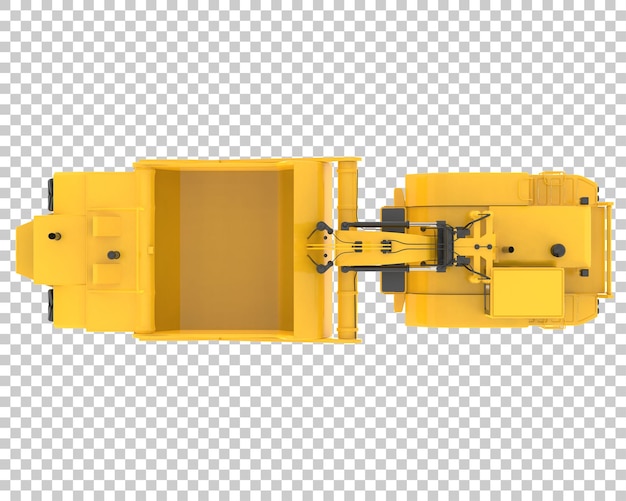 Raspador de tractor de ruedas sobre fondo transparente Ilustración de renderizado 3d