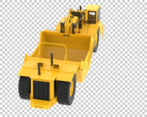 PSD raspador de tractor de ruedas sobre fondo transparente ilustración de renderizado 3d