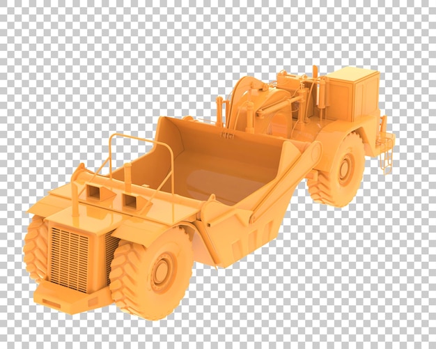 PSD raspador de tractor de ruedas sobre fondo transparente ilustración de renderizado 3d