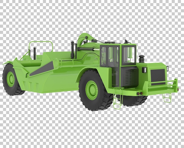 PSD raspador de tractor de ruedas sobre fondo transparente ilustración de renderizado 3d