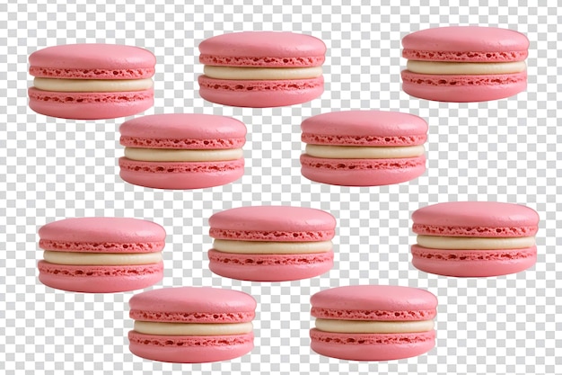 raspberry macaron on isolated transparent background dessert