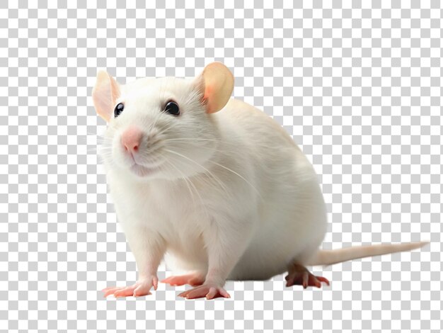Rat Domestique Blanc Isolé Sur Un Fond Transparent
