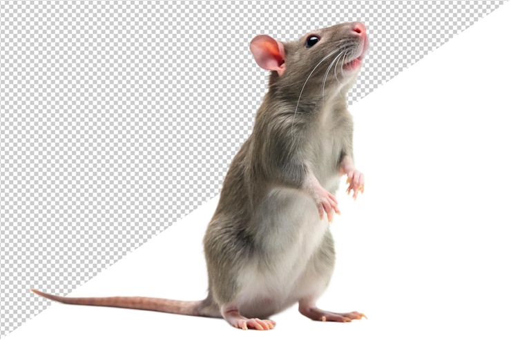 PSD un rat avec un fond blanc et un fond gris
