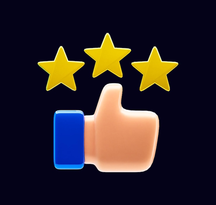 PSD rating-symbol 3d-render mit durchsichtigem hintergrund