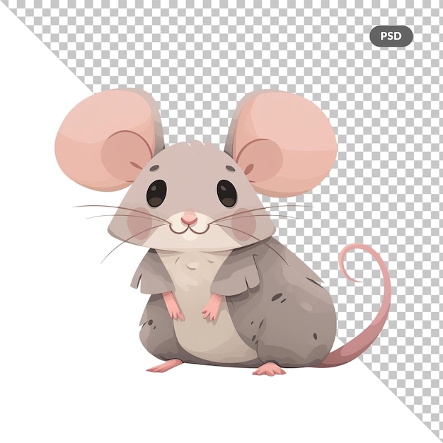 PSD un ratón con una camiseta que dice ratón.