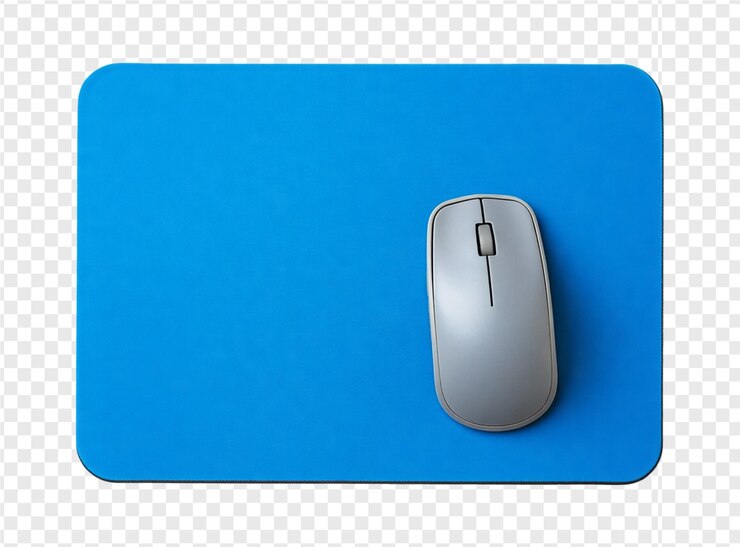 PSD un ratón está en una superficie azul con un fondo azul
