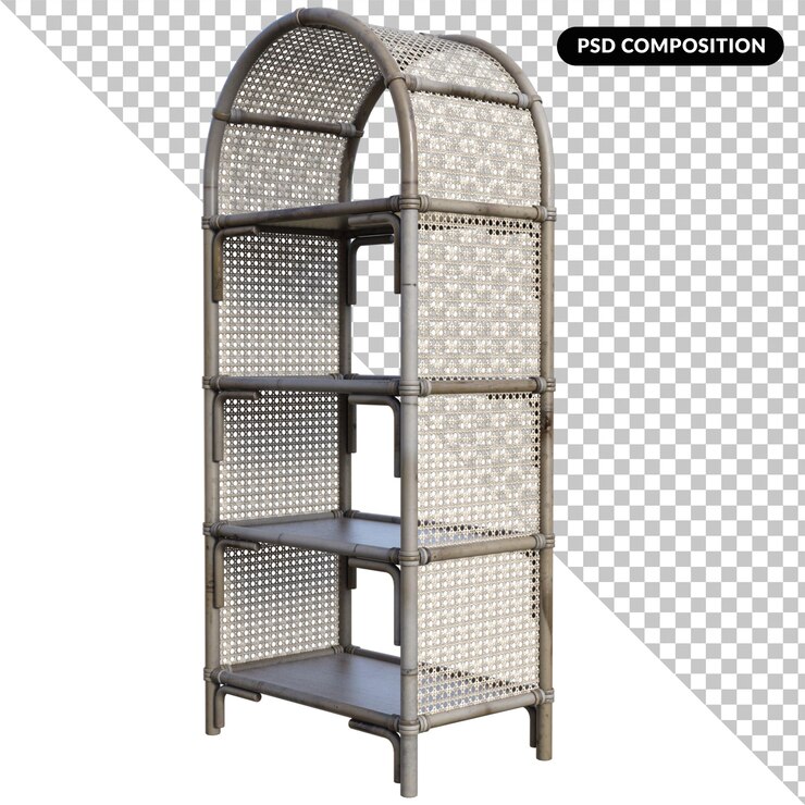 PSD rattan rack aislado en 3d