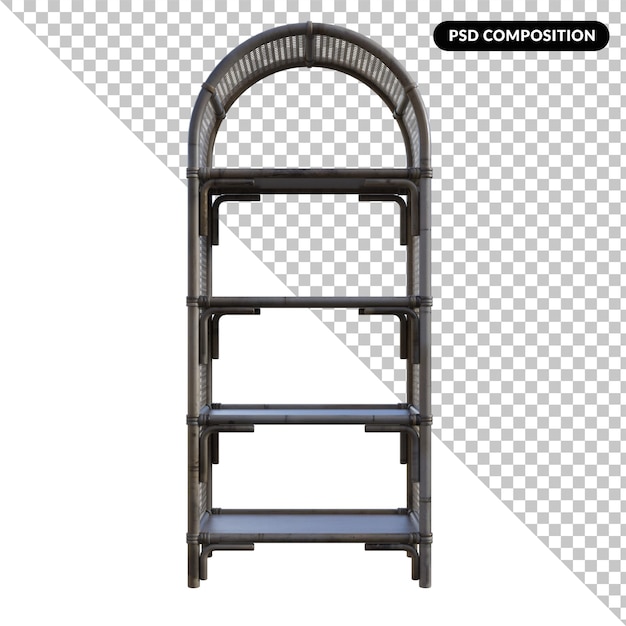 Rattan Rack isolato 3d