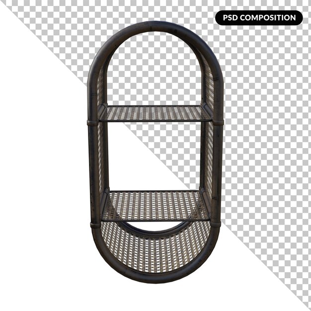 PSD rattan wallrack isolado em 3d