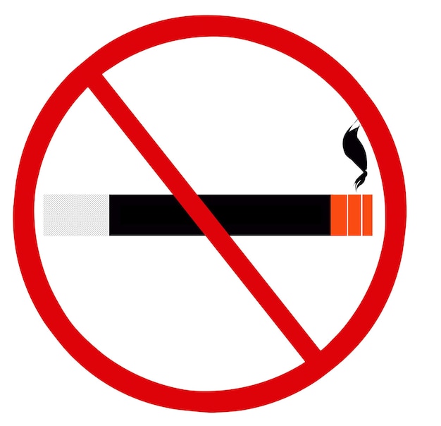 Rauchen Sie nicht, Verbotsschild, Vektorgrafik-Design. Kein Rauchschild, rotes Warnsymbol für das Verbot