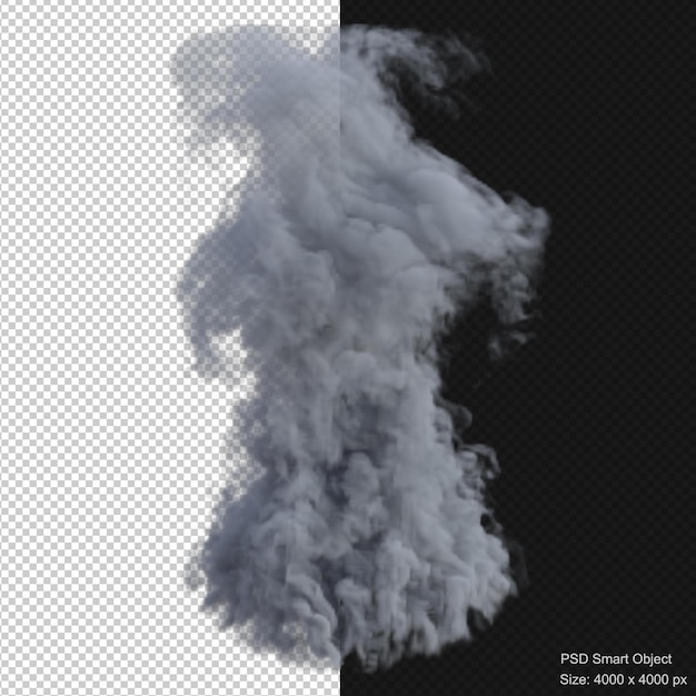 Rauchexplosion isoliert 3D-Rendering