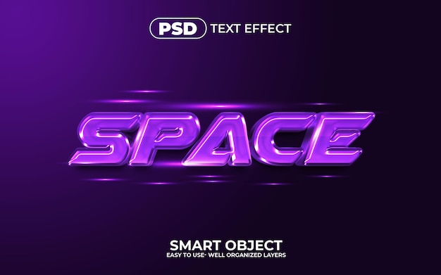 Raum 3d bearbeitbare Texteffektvorlage