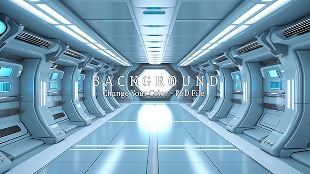 Raumschiffkorridor Futuristischer Tunnel mit leichter generativer KI