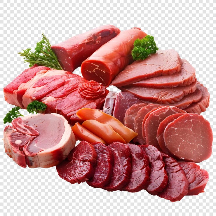 Raw beef steak isolated on transparent background
