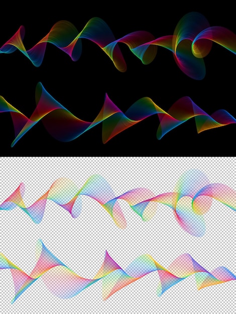 PSD rayas onduladas de colores abstractos