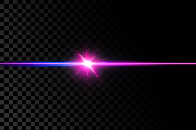 Rayo láser rosa y azul sobre un fondo transparente