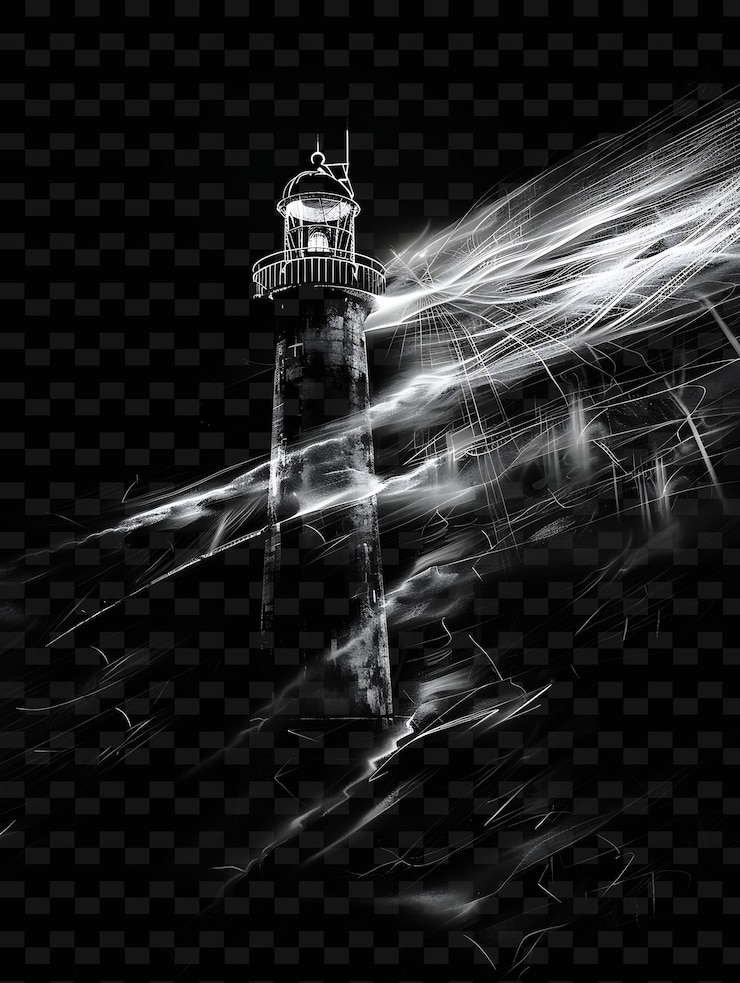 PSD rayos de faro con barrido giratorio blanco brillante evocador co png diseño de efecto de luz de neón