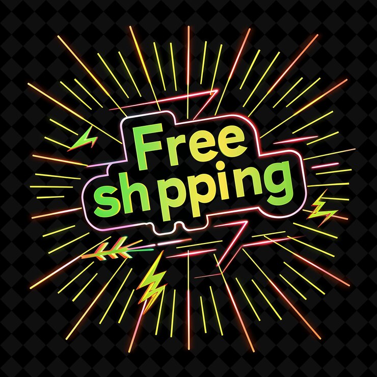 PSD rayos láser radiantes de envío gratuito texto con neon neon gre png y2k diseños decorativos de puestos de venta