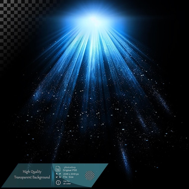Rayos de luz azul