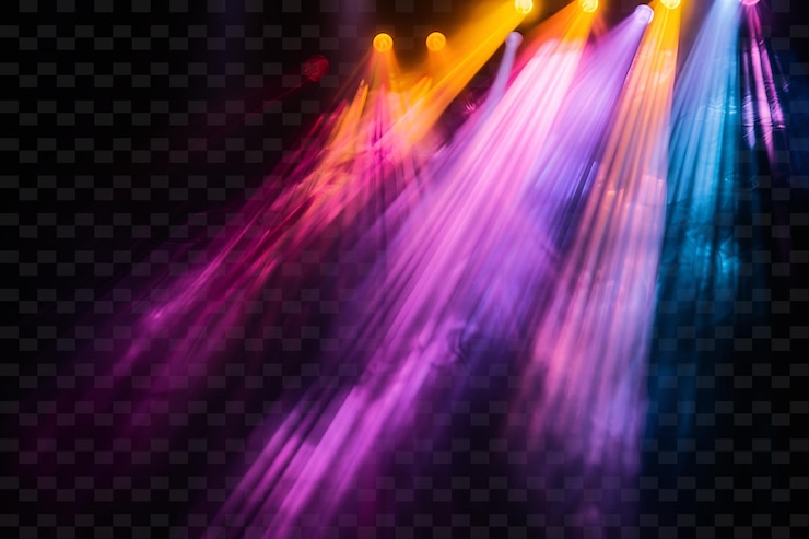 PSD rayos de luz de estado de ánimo png con luz suave y ambiente multicolor co neon transparente colecciones y2k