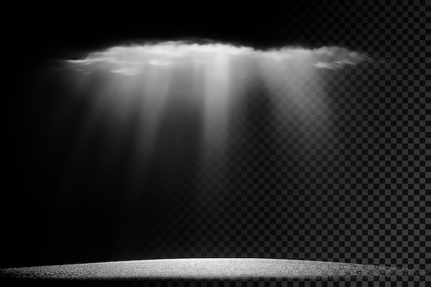 Los rayos de luz que brillan hacia abajo efecto de superposición transparente