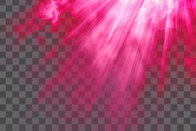 Rayos rosados vibrantes efecto de superposición de luz png fondo transparente