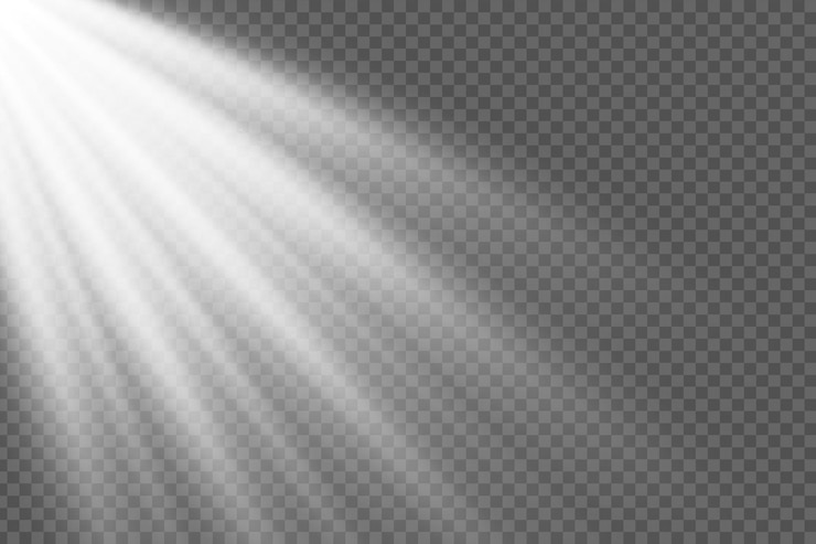 PSD los rayos del sol brillan sobre un fondo transparente con efecto radiante