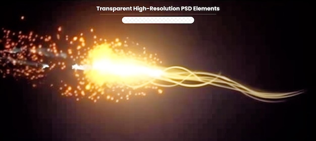 PSD des rayures de feu brillantes et des étincelles concept d'énergie en mouvement