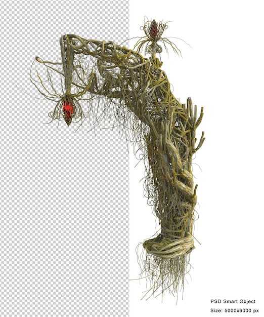 Árbol espeluznante aislado render 3d