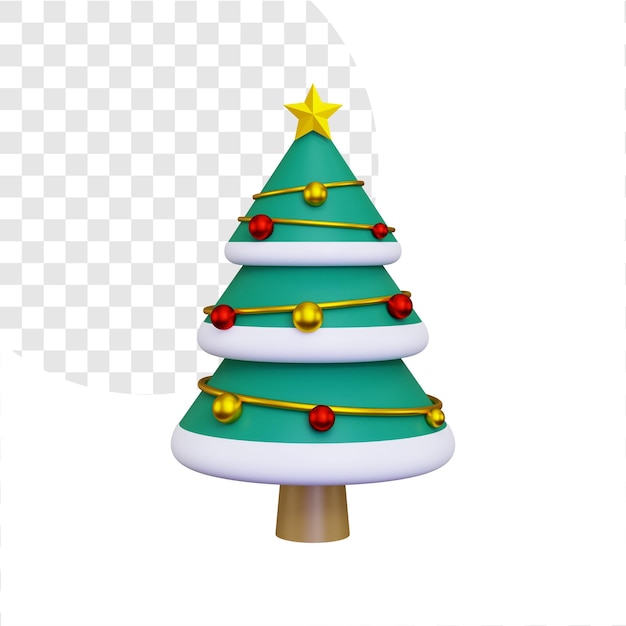 Árbol de navidad 3d con adornos