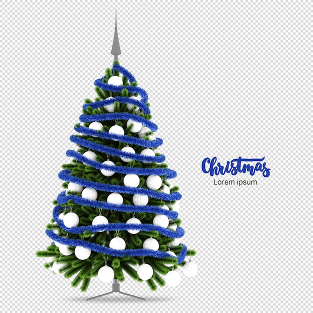 Árbol de Navidad en 3d prestados aislado