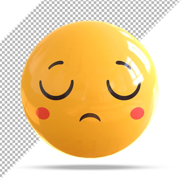 Emoji triste 3d nas mídias sociais do facebook