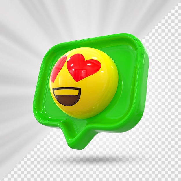 PSD reacción de facebook emoji render 3d