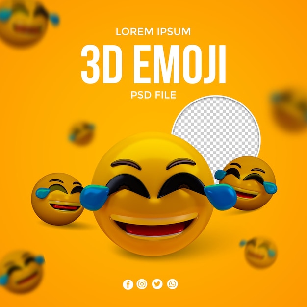 Reacciones simples de emoji en 3D y publicaciones emocionales